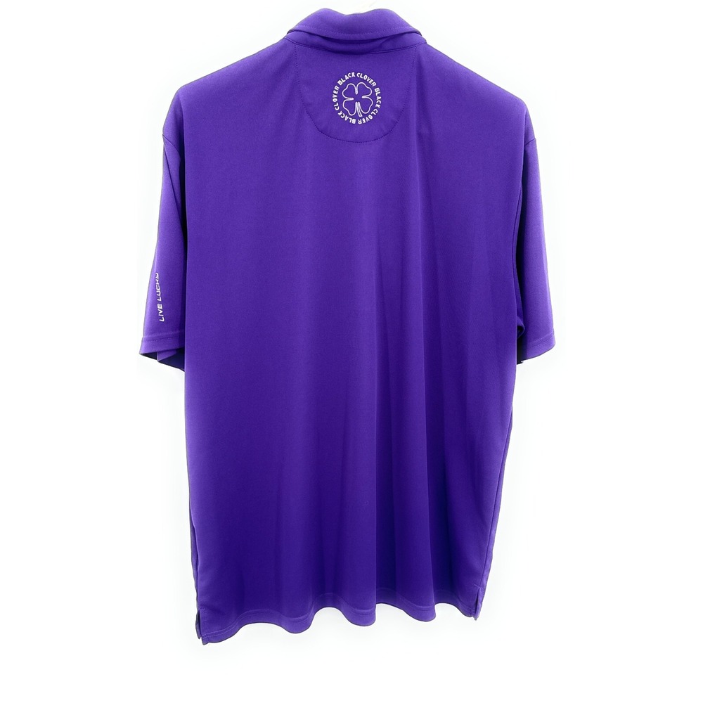 Black Clover Golf Live Lucky Polo Shirt Mens Large Purple - Picture 4 of 5